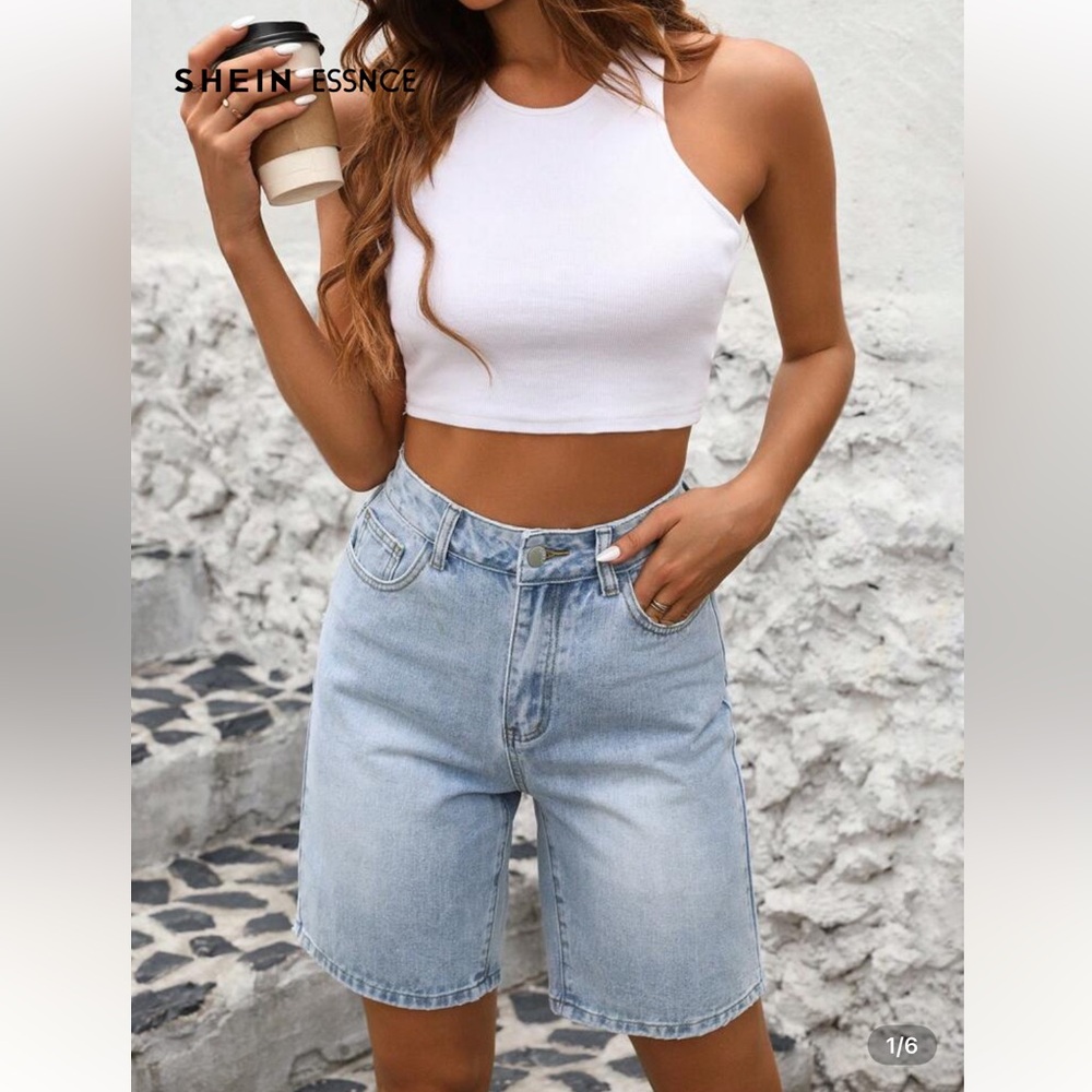 NWOT Shein high rise denim shorts